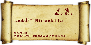Laukó Mirandella névjegykártya
